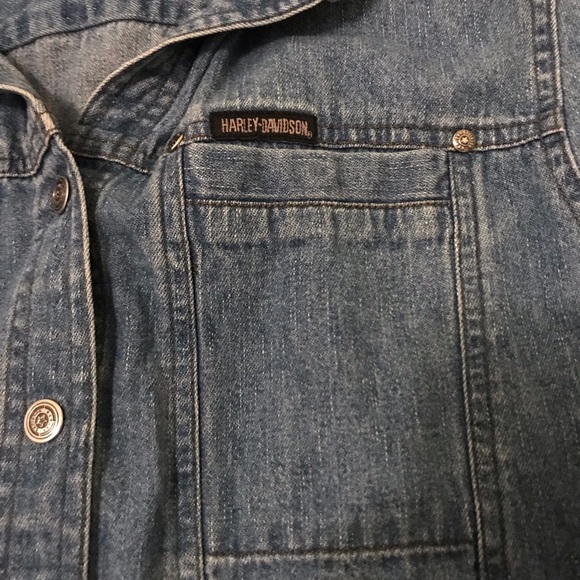 Vintage Harley Davidson Denim Button-up Jacket - Picture 6 of 8